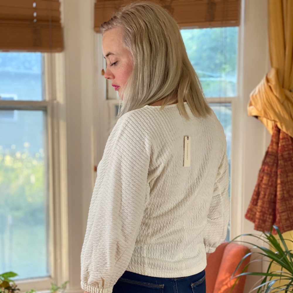 * BLACK ONLY * Anthropologie Arya Textured Top NWT